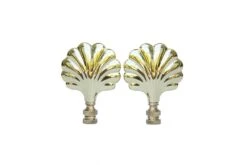 Brass Shell Lamp Finials - A Pair