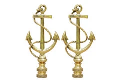 Brass Anchor Lamp Finials - A Pair