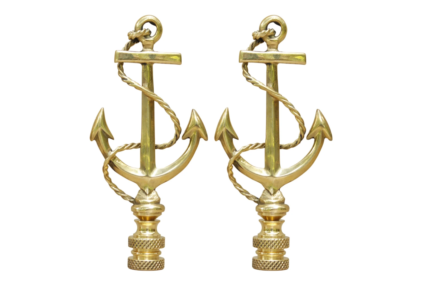 Brass Anchor Lamp Finials - A Pair