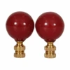 Red Porcelain Ball Lamp Finials - A Pair -Lighting Promotion Store vmf vendor INW 4934454 1656430684123 802596