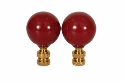 Red Porcelain Ball Lamp Finials - A Pair -Lighting Promotion Store vmf vendor INW 4934454 1656430705673 865935