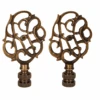 Scrolled Vine Brass Lamp Finials, A Pair -Lighting Promotion Store vmf vendor INW 4934458 1656431530144 485291