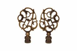 Scrolled Vine Brass Lamp Finials, A Pair -Lighting Promotion Store vmf vendor INW 4934458 1656431555649 479271
