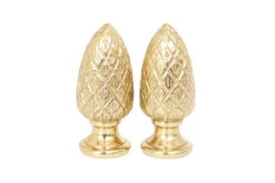 Brass Pine Cone Lamp Finials - A Pair