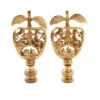 Chinoiserie Brass Lamp Finials, Pair