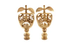 Chinoiserie Brass Lamp Finials, Pair